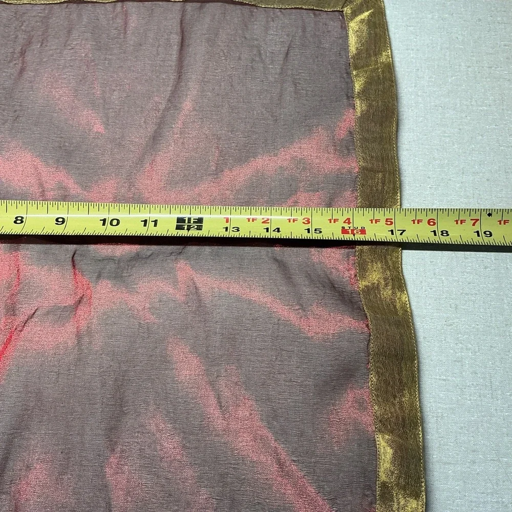 4 Napkin Rings Celestial Beaded Star & 4 Napkins Sheer Red & Gold Bohemian